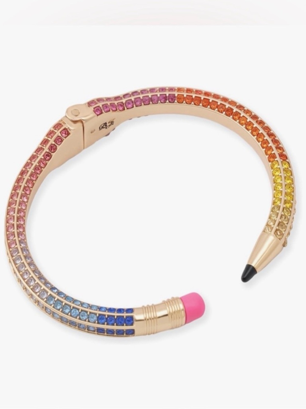 Betsey Johnson Pencil Hinge Cuff Bracelet Multicolored NWT